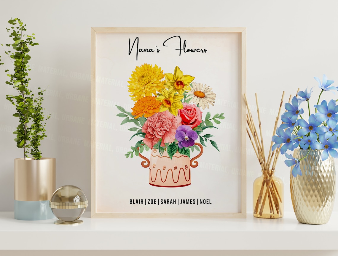 Grandma's Garden Cat Pot Flower Bouquet Personalized Gift Poster - Image 3