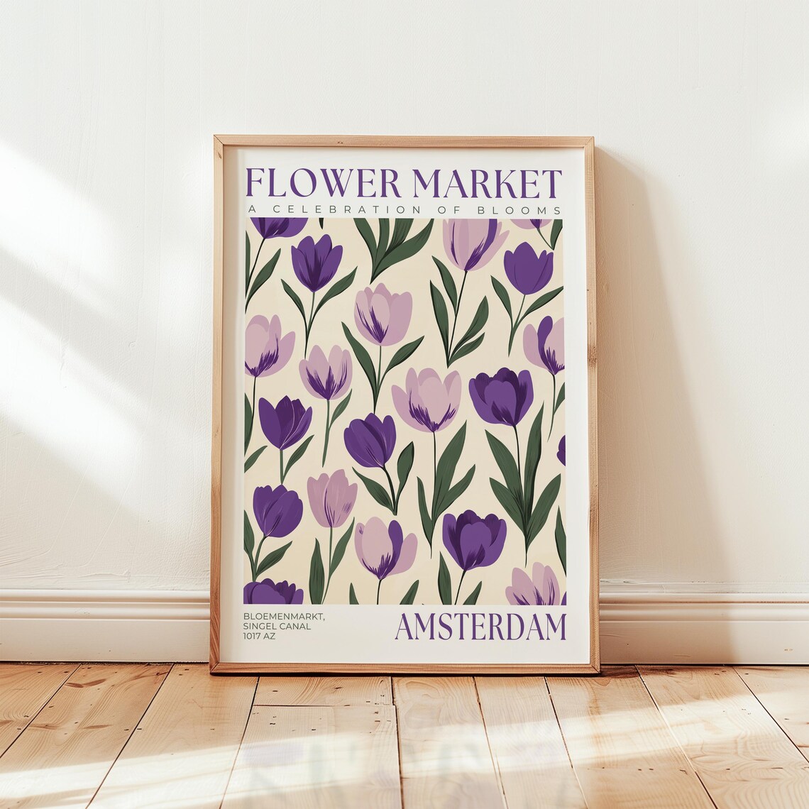 Amsterdam Flower Market Purple Tulip Art Print