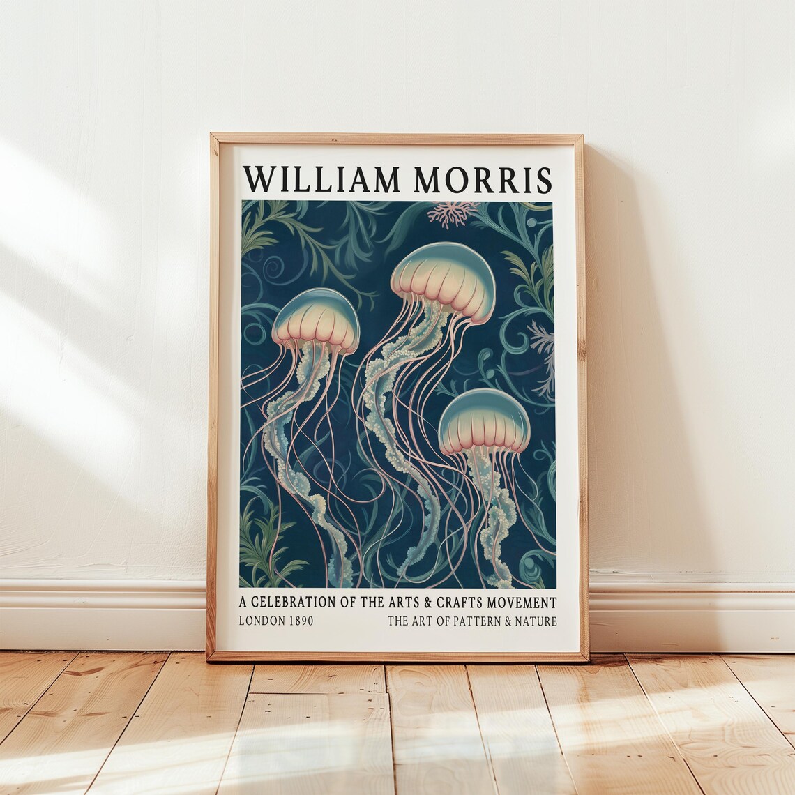 William Morris Jellyfish Vintage Ocean Art Print