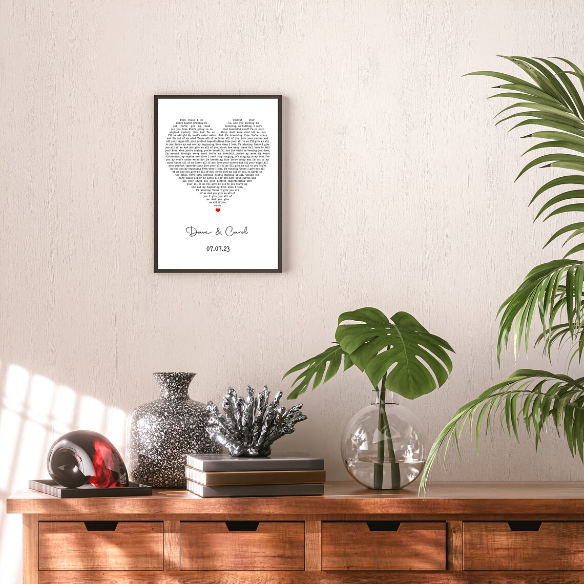 Song Lyrics Heart Personalised Music Art Print - Image 2