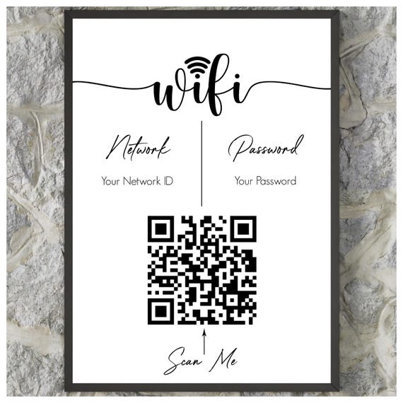 Personalised Wifi Print With QR Code, Art Print