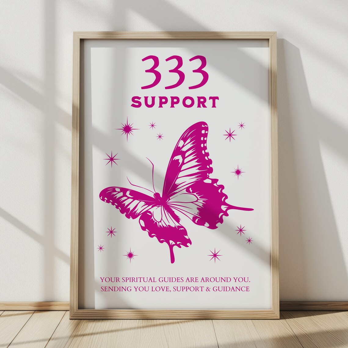 Angel Number 333 Support Butterfly Spiritual Guidance Wall Art - Image 4