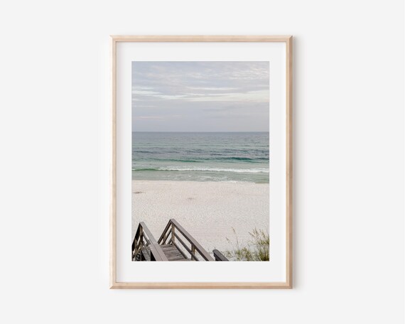 Rosemary Beach Florida Wooden Stairs to Sea Coastal Photo Poster