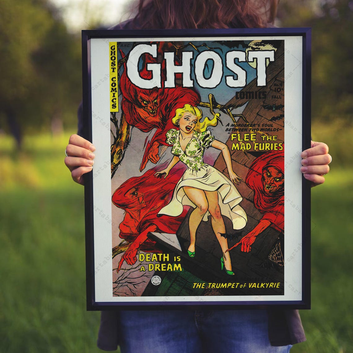 Ghost Comics No 4 Cover Fall Horror Comic Flee The Mad Furies Poster - Image 3