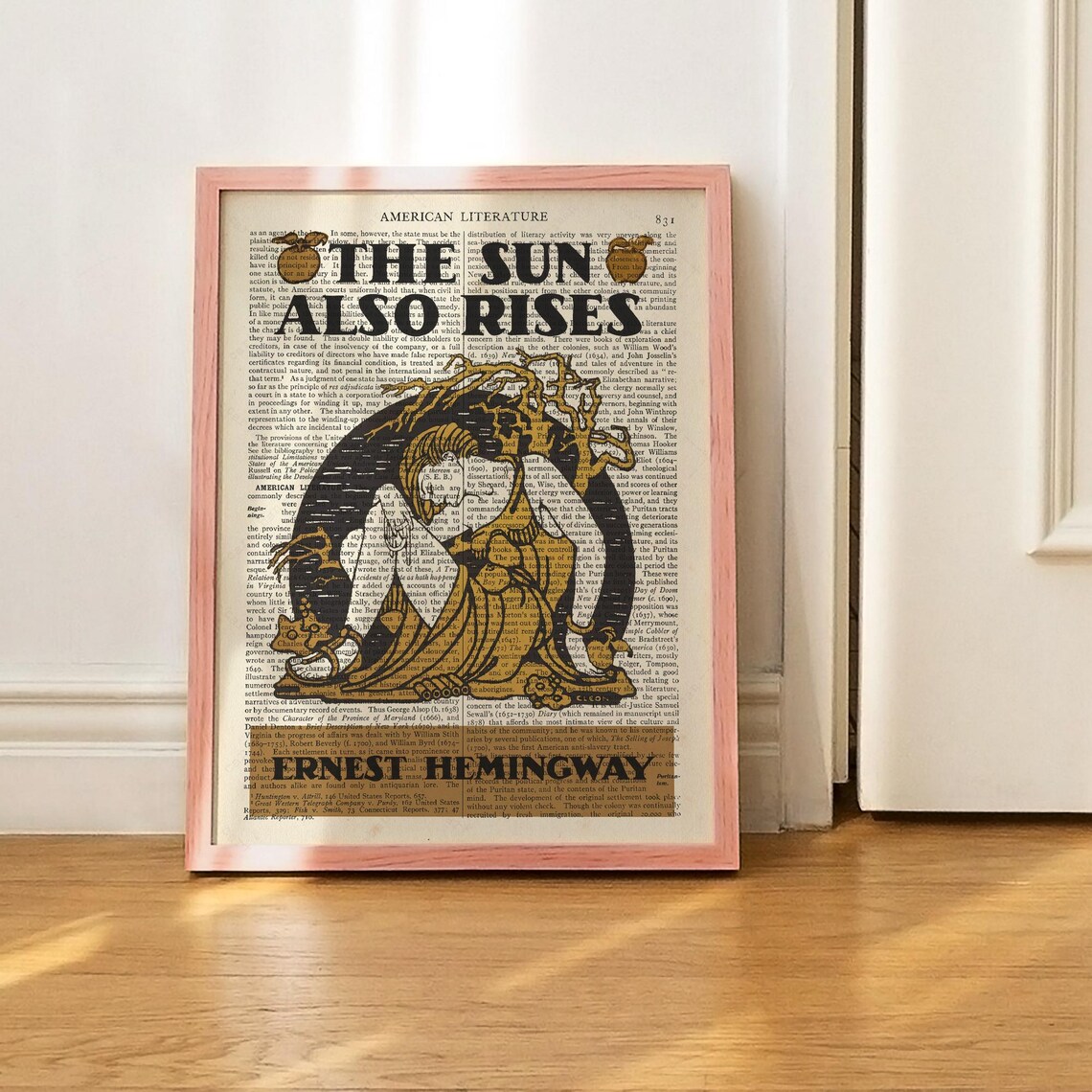 Ernest Hemingway The Sun Also Rises Vintage Encyclopedia Art Poster Print - Image 2