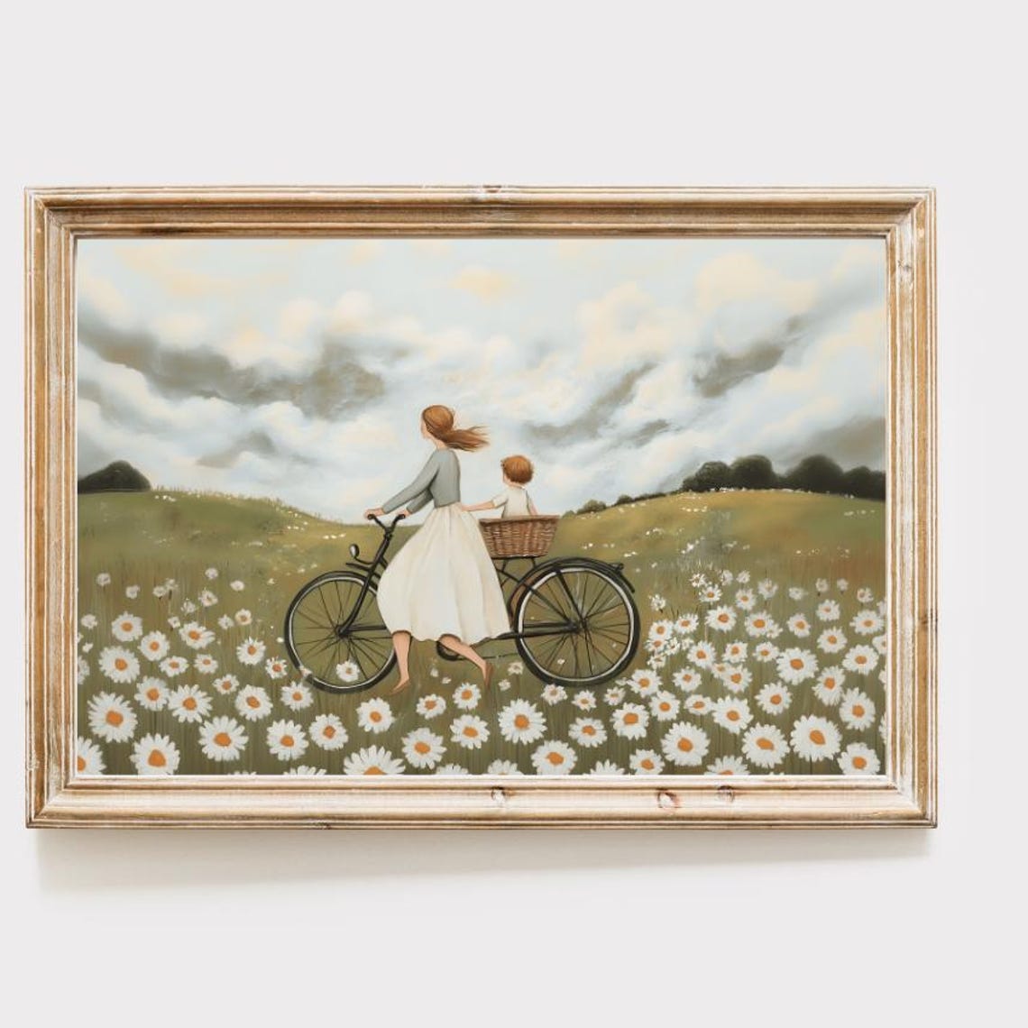 Motherhood Folk Art Illustration Mothers Day Gift Mum And Child Painting Baby Shower Gift New Mum Poster