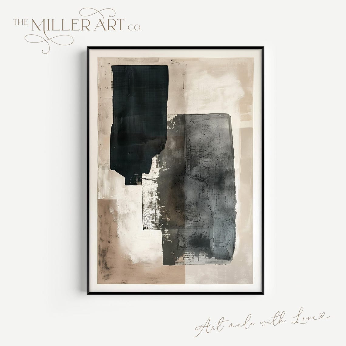 Neutral Abstract Painting Modern Japandi Art Print