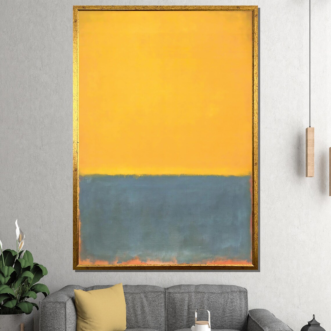 Abstract Yellow Blue Color Field Modern Minimalist Art Print