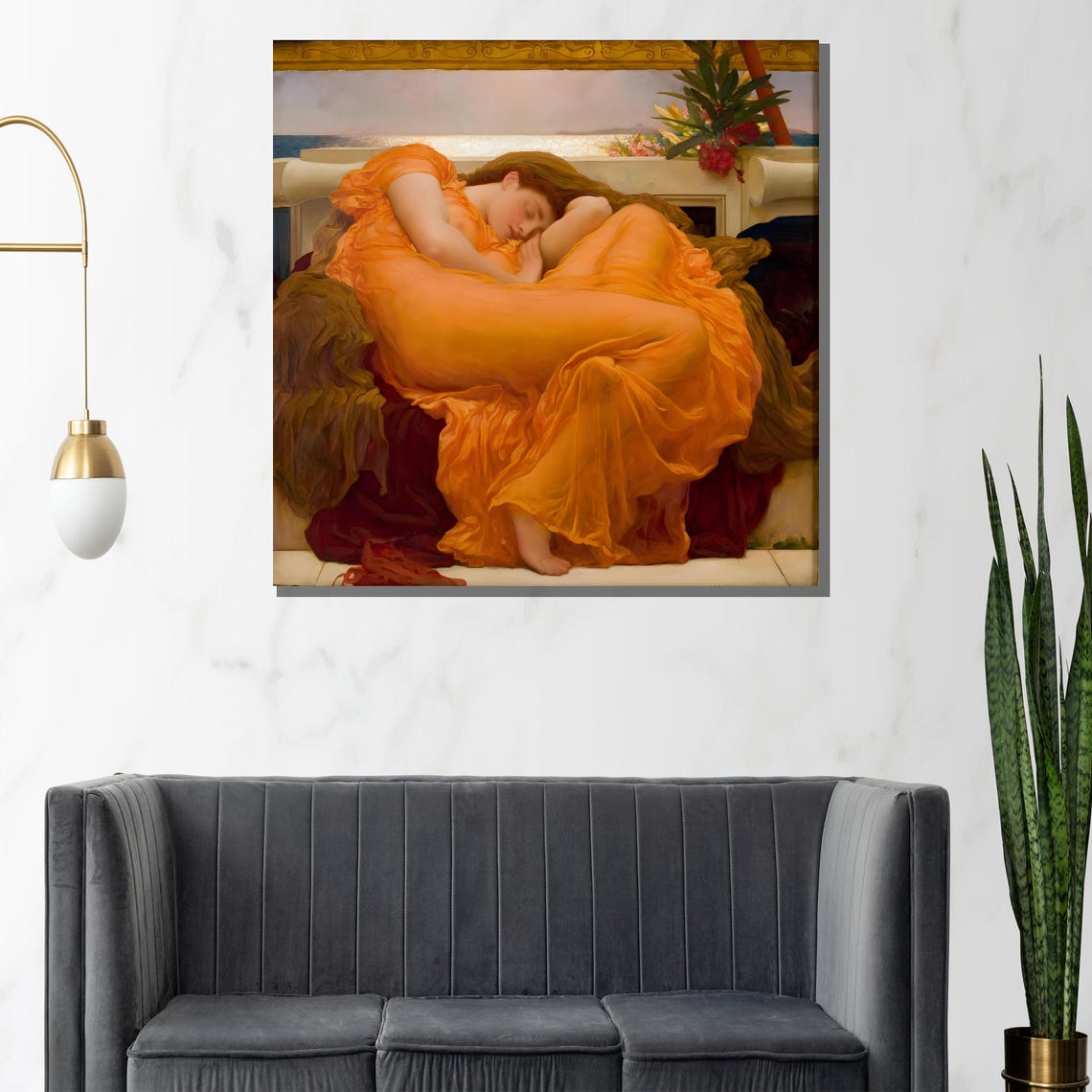 Frederic Leighton Flaming June Sleeping Beauty Classic Art Poster - Image 3