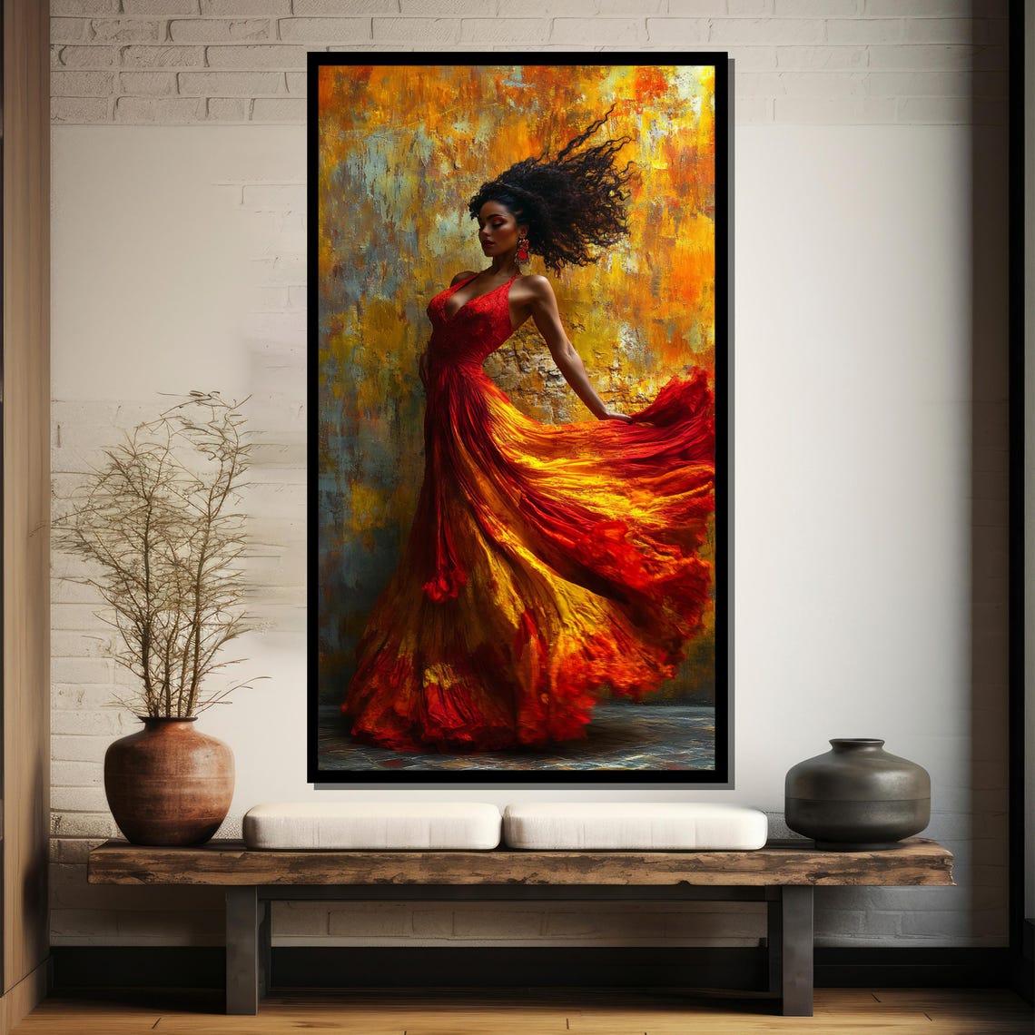 Fiery Dance Painting Bold And Elegant Wall Art Gift For Home Decoration And Dance Enthusiasts - Image 4