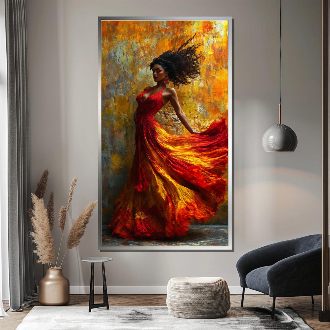 Fiery Dance Painting Bold And Elegant Wall Art Gift For Home Decoration And Dance Enthusiasts - Image 3