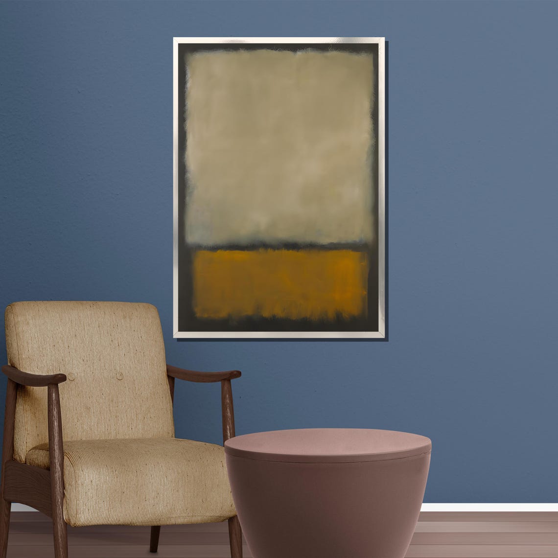 Warm Sand and Mustard Yellow Minimalist Color Block Abstract Poster - Image 5