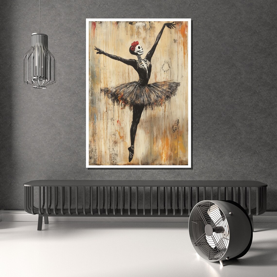 Gothic Skeleton Ballerina, Unique Dance Art - Image 2