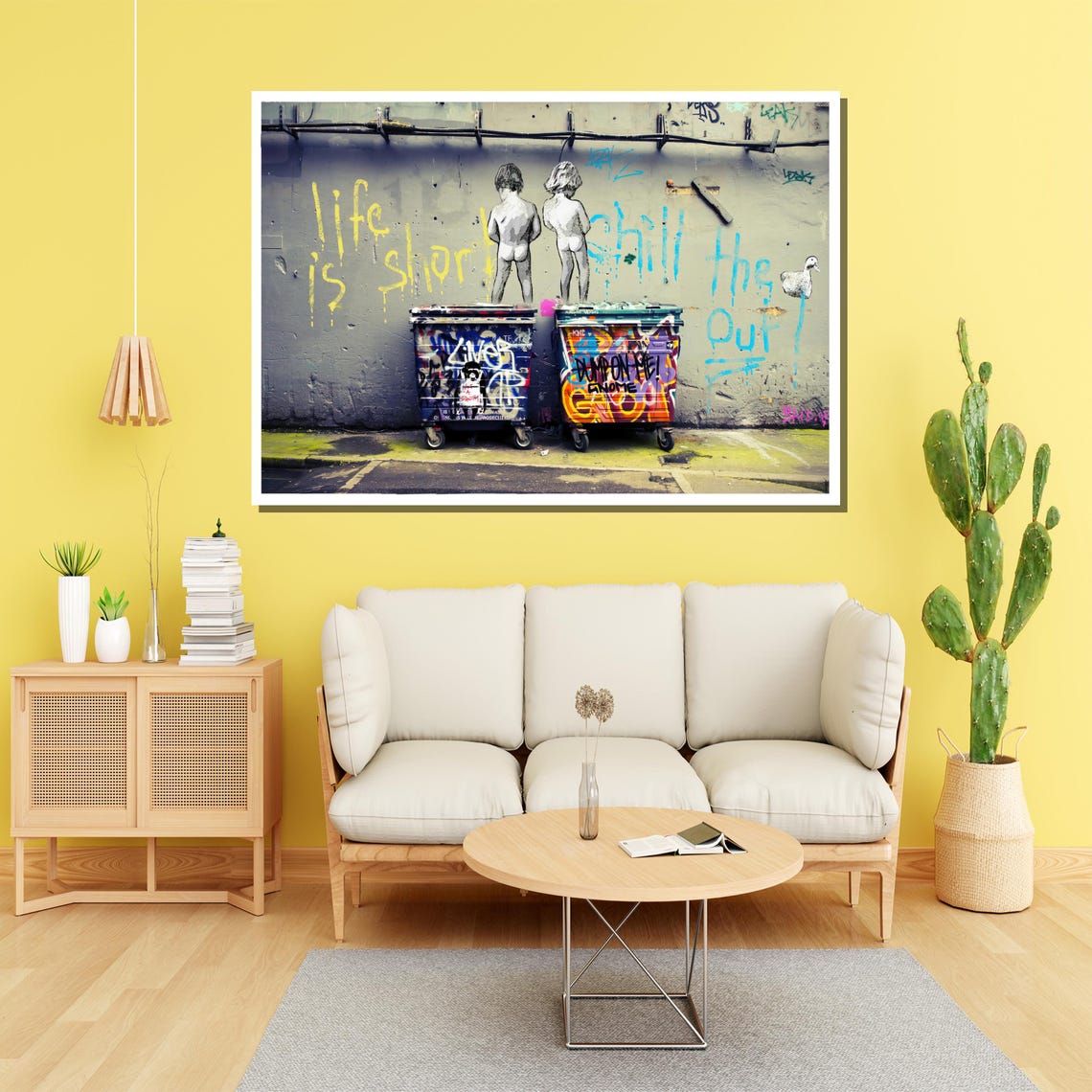 Life Is Short Graffiti Painting Bold Urban Wall Art Gift For Modern Home Decor And Unique Street Art Style - Image 2