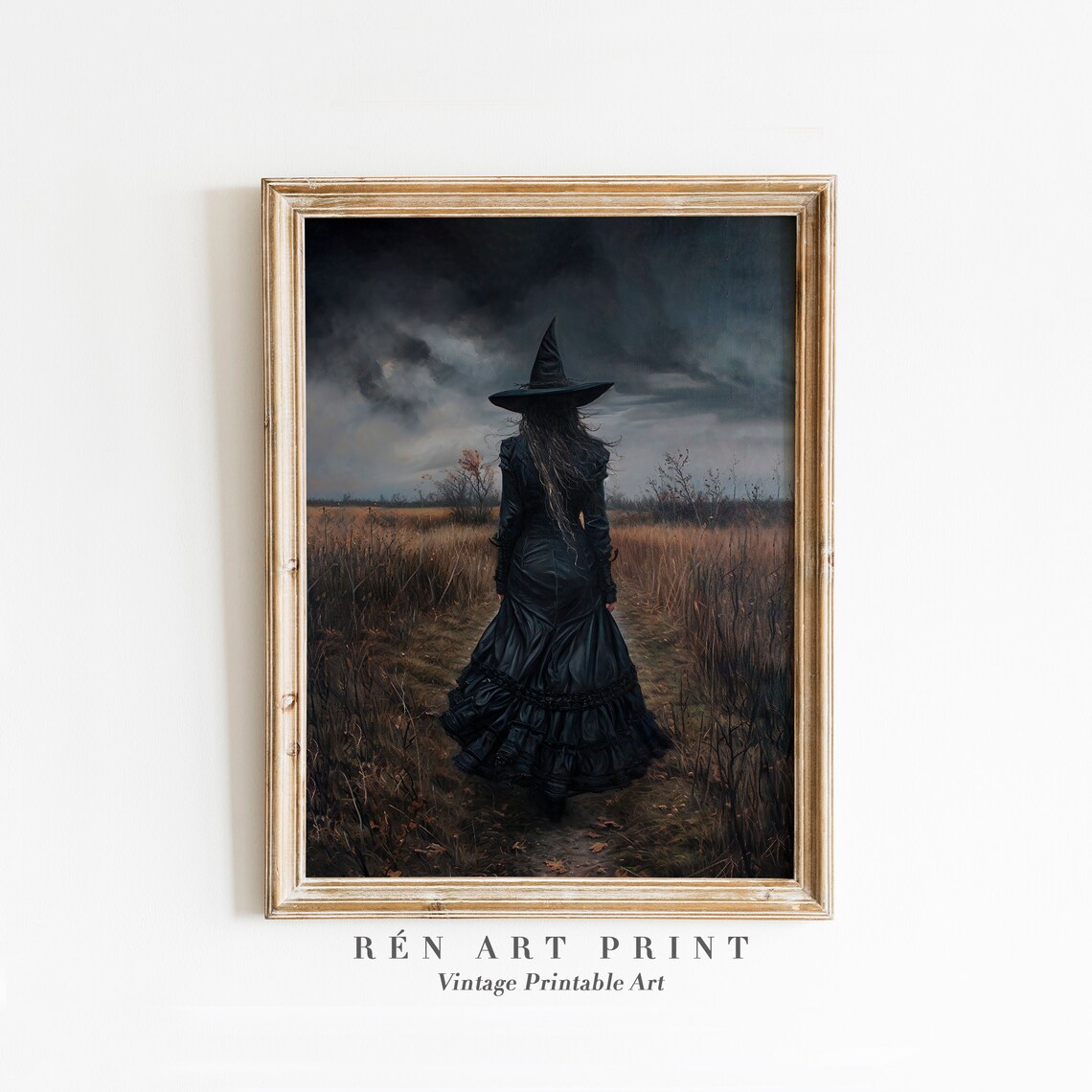 Antique Witchy Gothic Woman Vintage Art Print