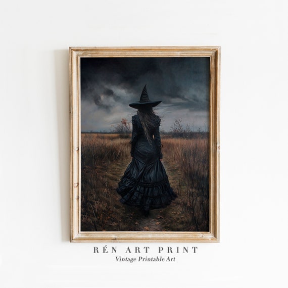 Antique Witchy Gothic Woman Vintage Art Print