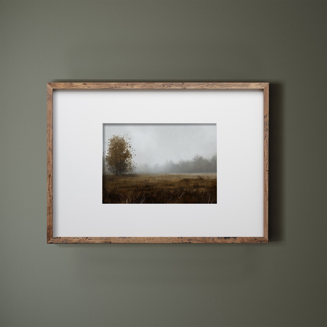 Moody Fall Decor, Vintage Misty Landscape Art Print - Image 3