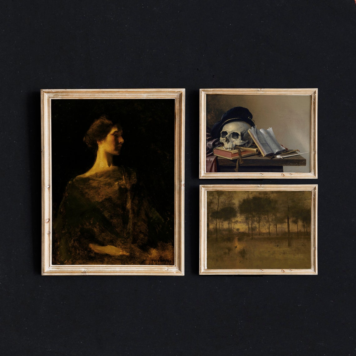 Dark Academia Gallery Wall Set Nine Vintage Moody Gothic Art Poster - Image 2