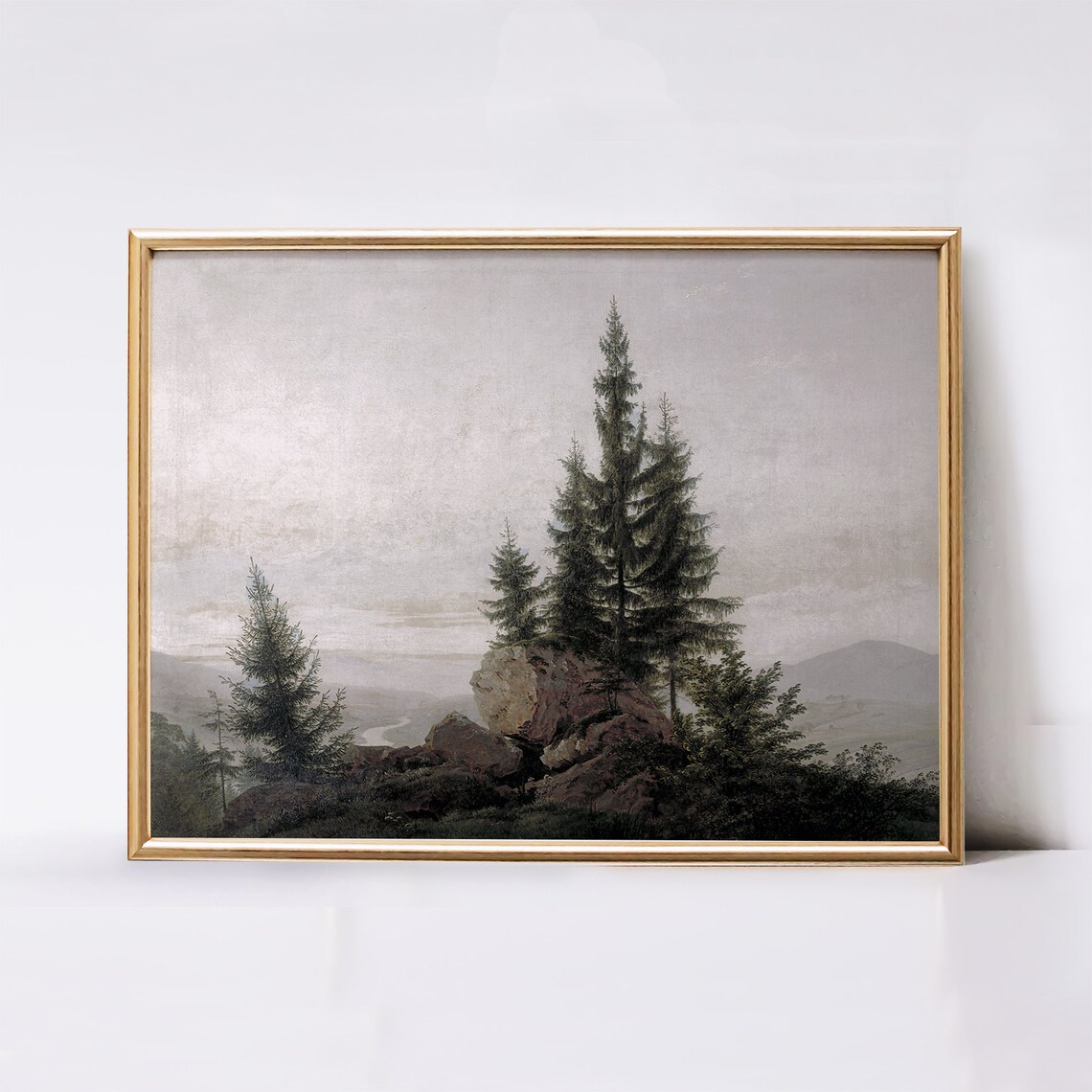 Vintage Pine Tree Painting Christmas Holiday Print - Image 2