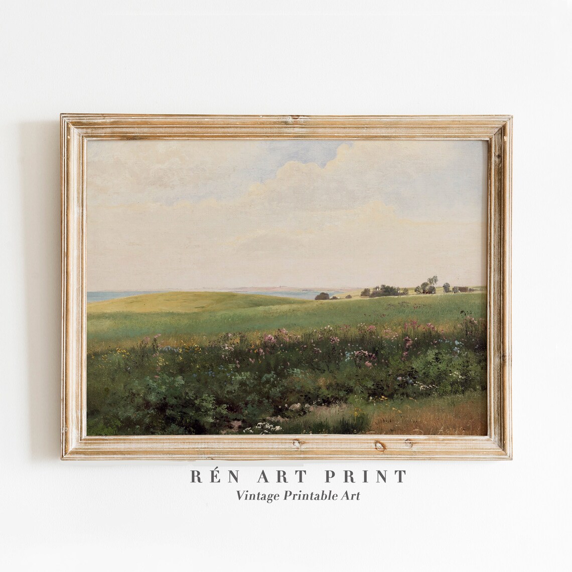 Landscape Painting Art Print, Country Farmhouse Decor