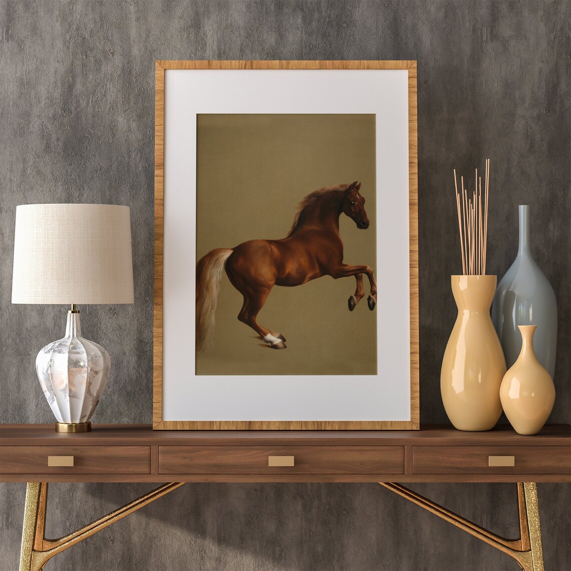 Vintage Horse Painting Equestrian Farmhouse Art Print - Image 2