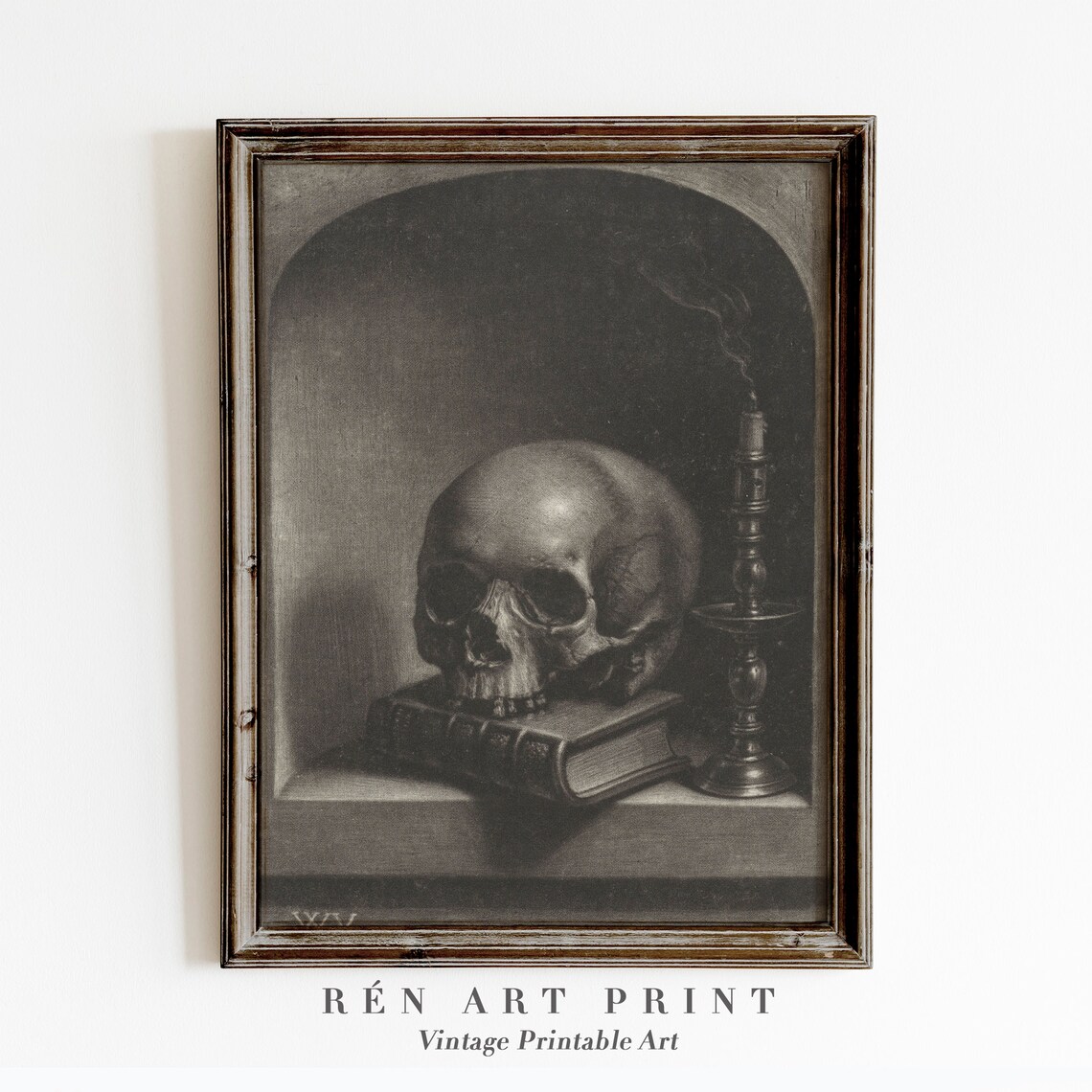 Vintage Skull Gothic Halloween Wall Art Print - Image 4