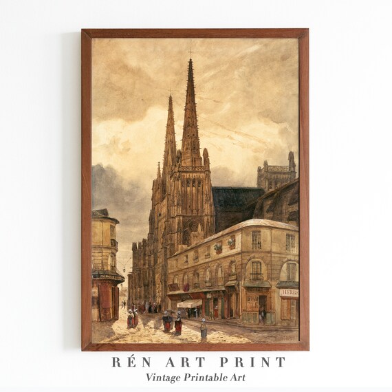 Antique Cityscape Vintage Architecture Art Print