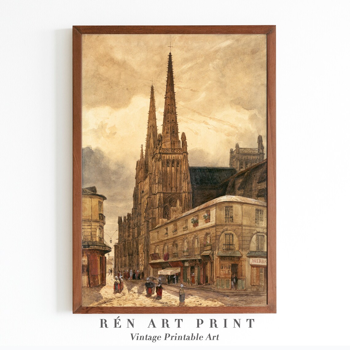Antique Cityscape Vintage Architecture Art Print