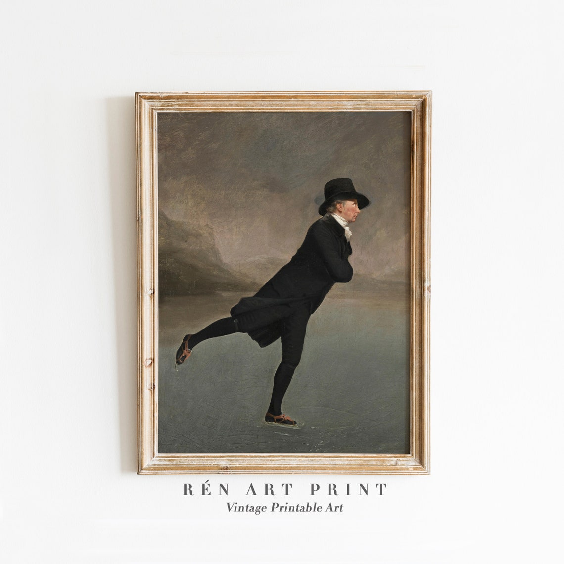 Henry Raeburn Reverend Walker Skating on Ice Antique Art Poster