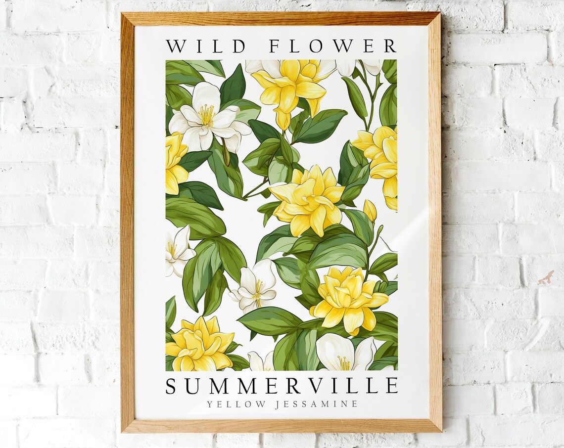 Summerville Yellow Jessamine Bloom Wild Flower Botanical Poster