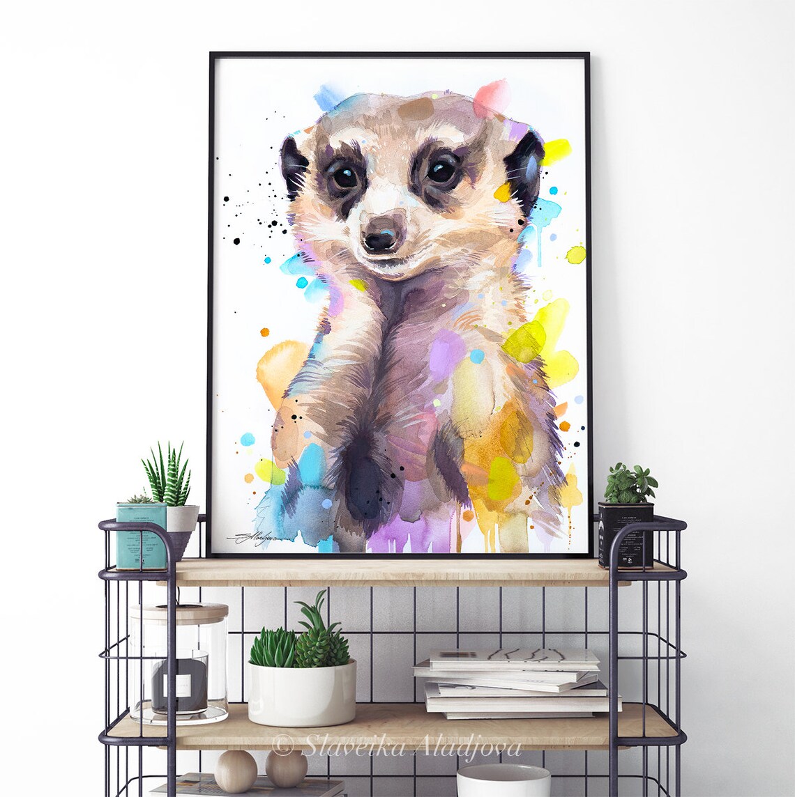 Meerkat Watercolor Animal Portrait Print By Slaveika Aladjova - Image 2