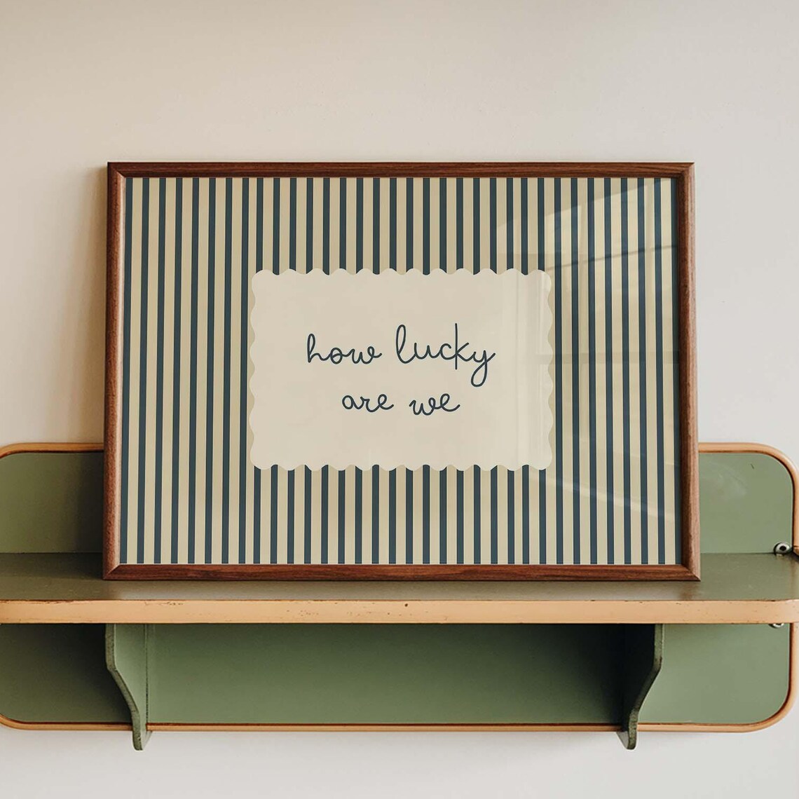 How Lucky Are We Quote Print, Vintage Minimalist