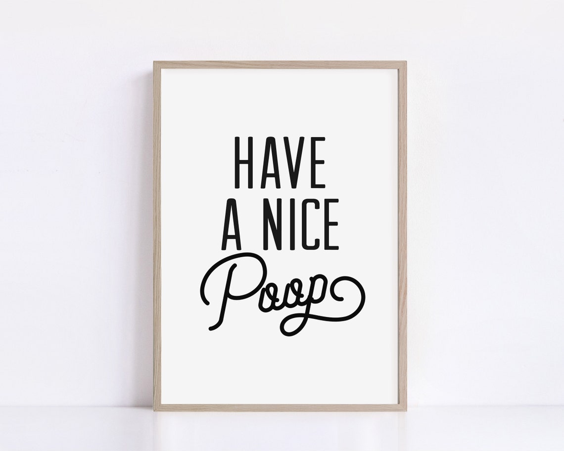 Funny Bathroom Decor Funny Saying Bathroom Sign Have A Nice Poop Print Poster Toilet Wall Decor - Image 2