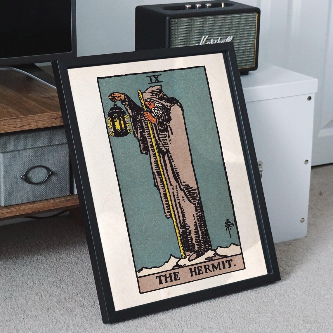The Hermit Tarot Card, Rider-Waite-Smith 1909 Art Print - Image 2