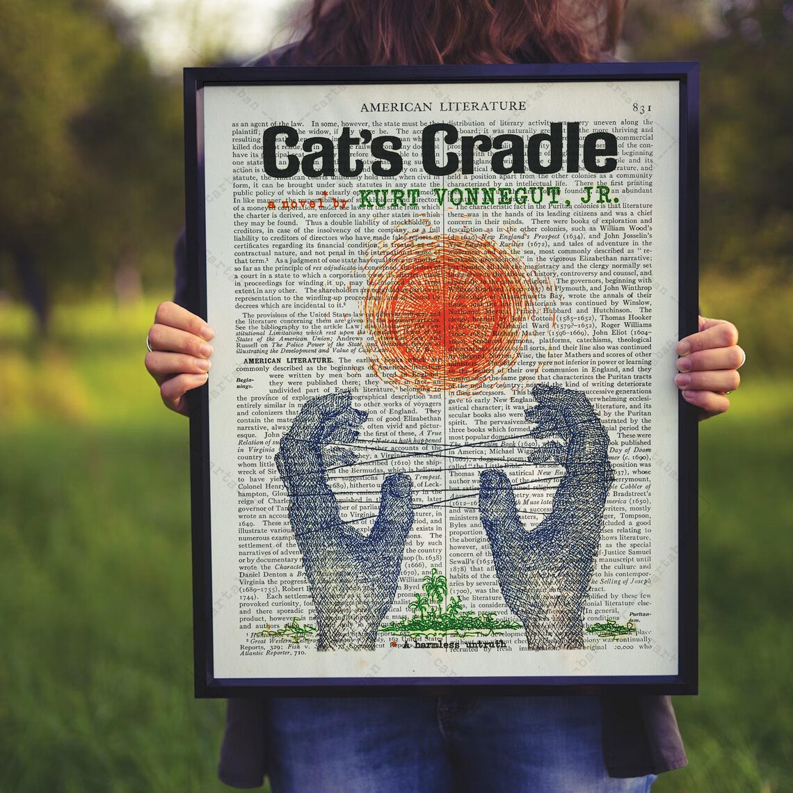 Kurt Vonnegut Jr Cats Cradle Novel Book Cover Art Dictionary Wall Poster - Image 3