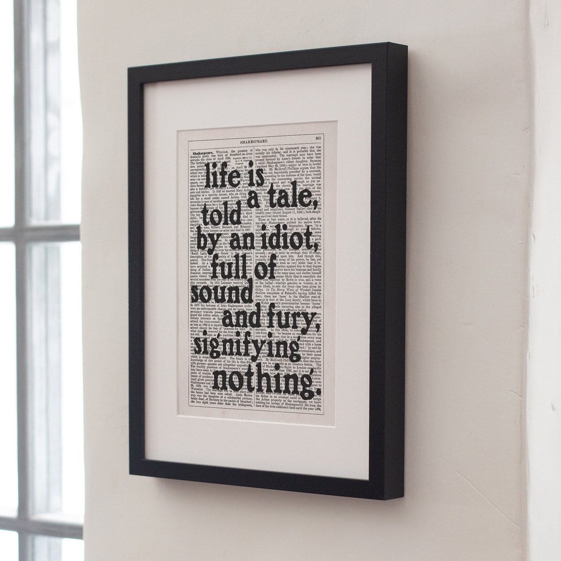 Shakespeare Life Is A Tale Told By An Idiot Macbeth Quote Poster - Image 3