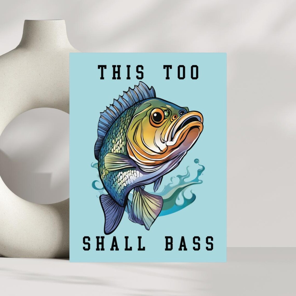 Funny Bass Fish Poster Humorous Man Cave Wall Art