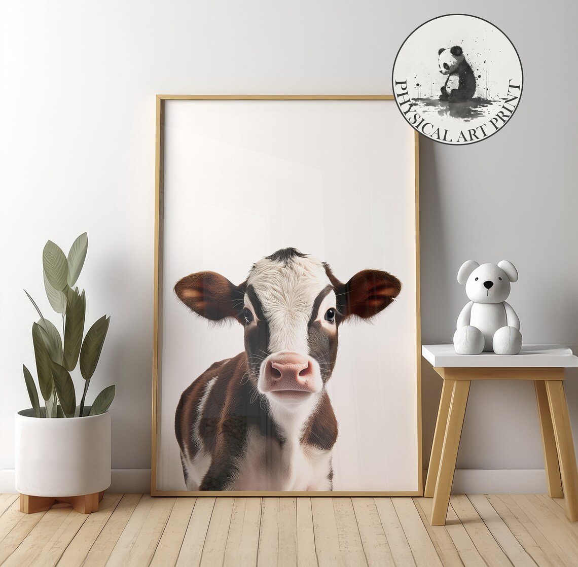 Baby Cow Animal Illustration Nursery Art Print