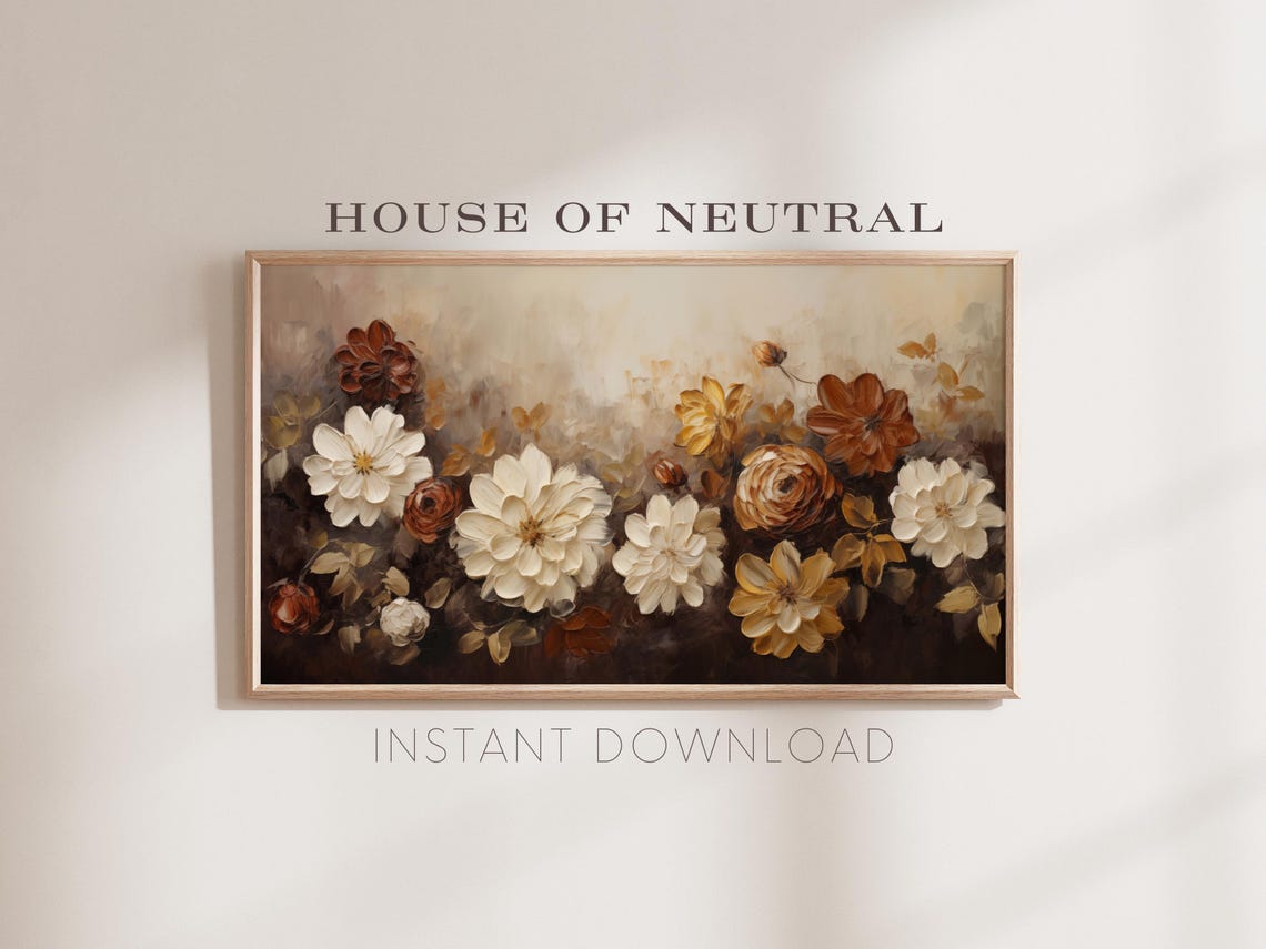 Frame Tv Art Fall Florals Dark Moody Fall Tv Art Rustic Fall Decor Vintage Flowers Autumn Fall Thanksgiving 169 Ratio Tv12 - Image 2