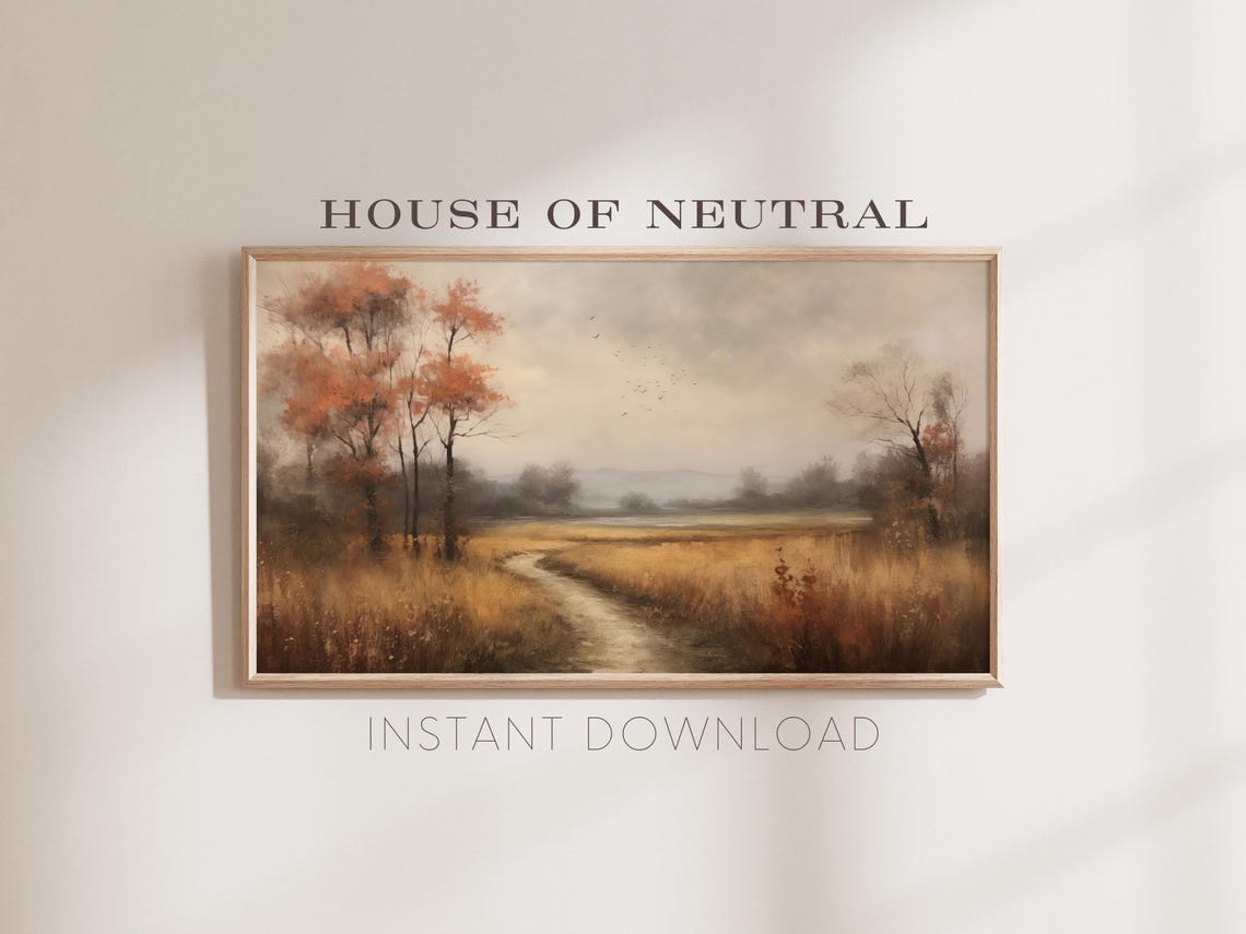 Frame Tv Art Fall Landscape Dark Moody Fall Tv Art Rustic Fall Vintage Autumn Field Autumn Fall Thanksgiving 169 Ratio Tv16 - Image 2