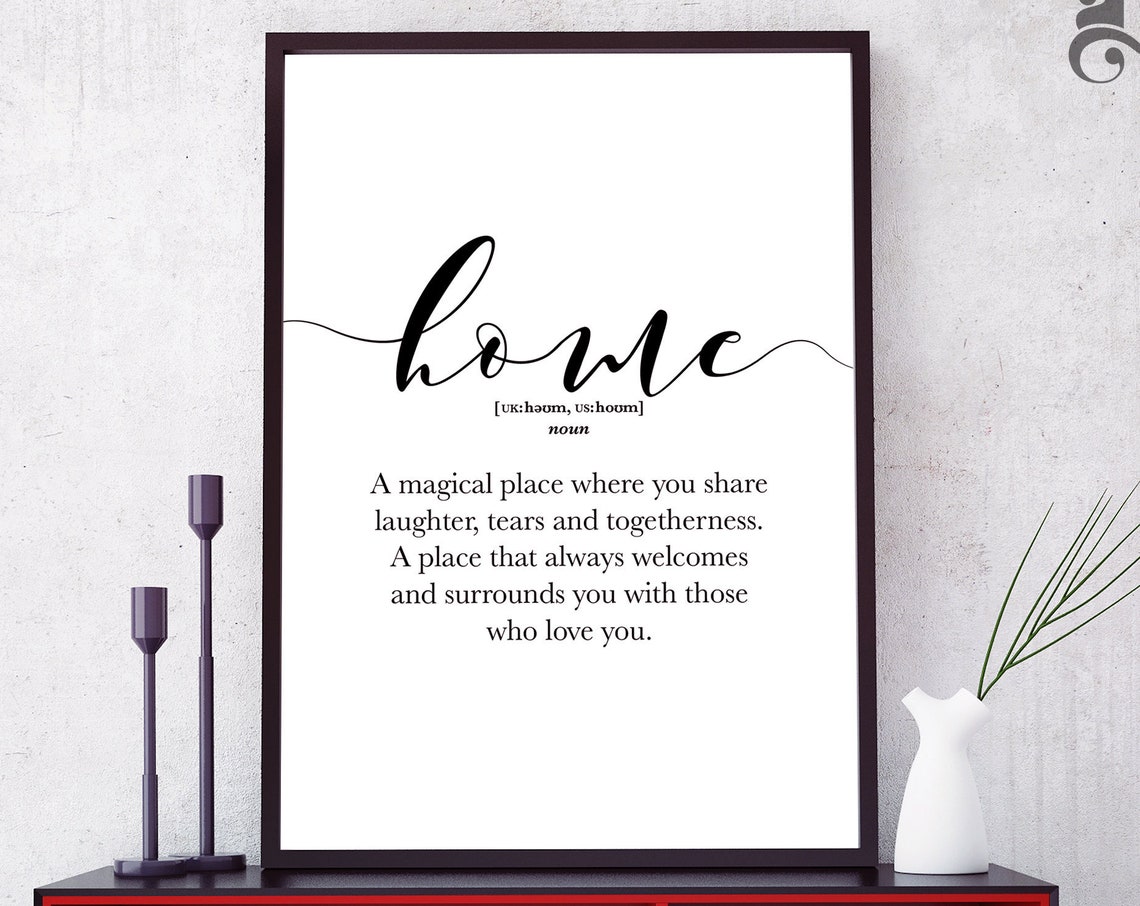 Home Definition Dictionary Style Sentimental Family Gift Poster
