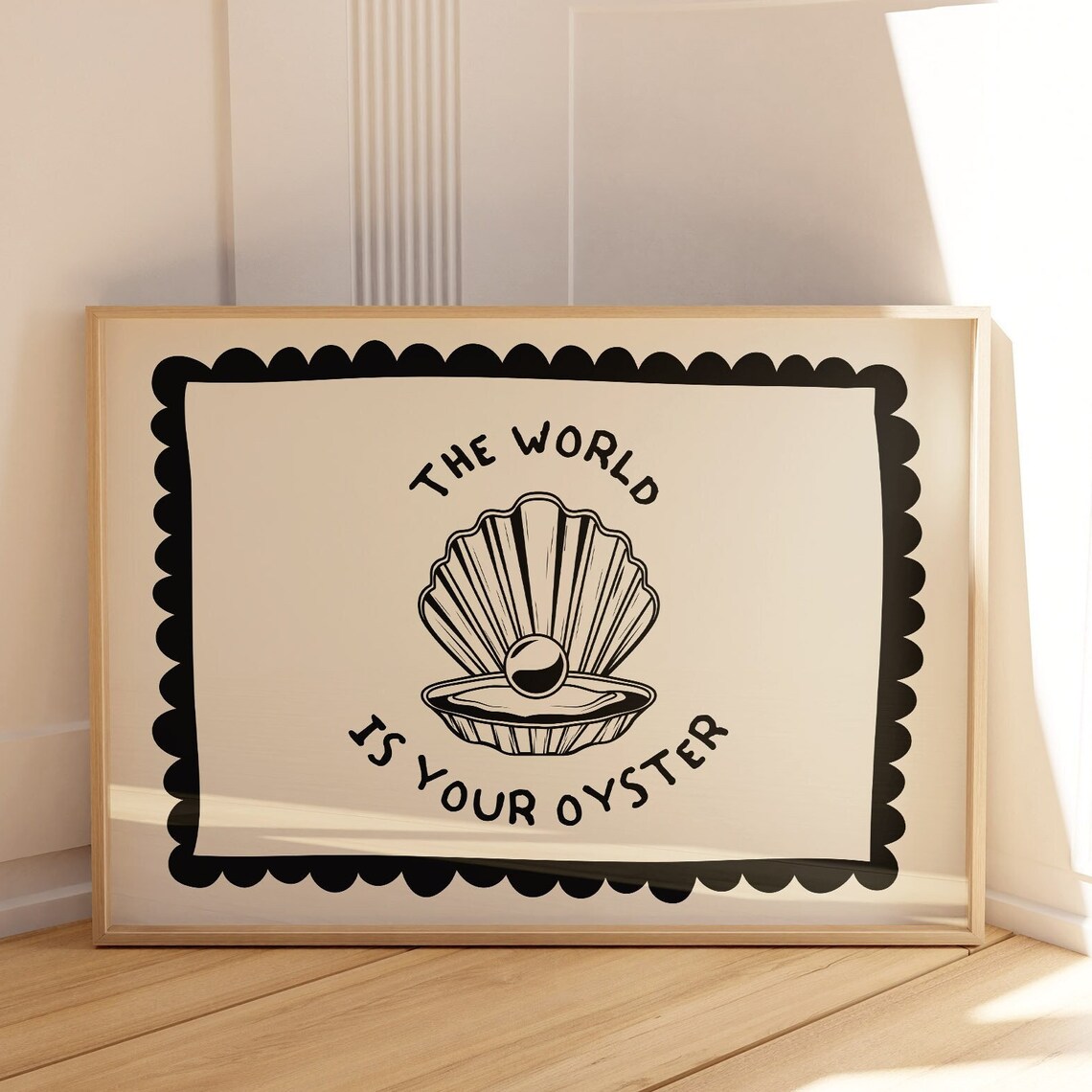 The World Is Your Oyster Pearl Shell Scallop Border Poster Art - Image 3