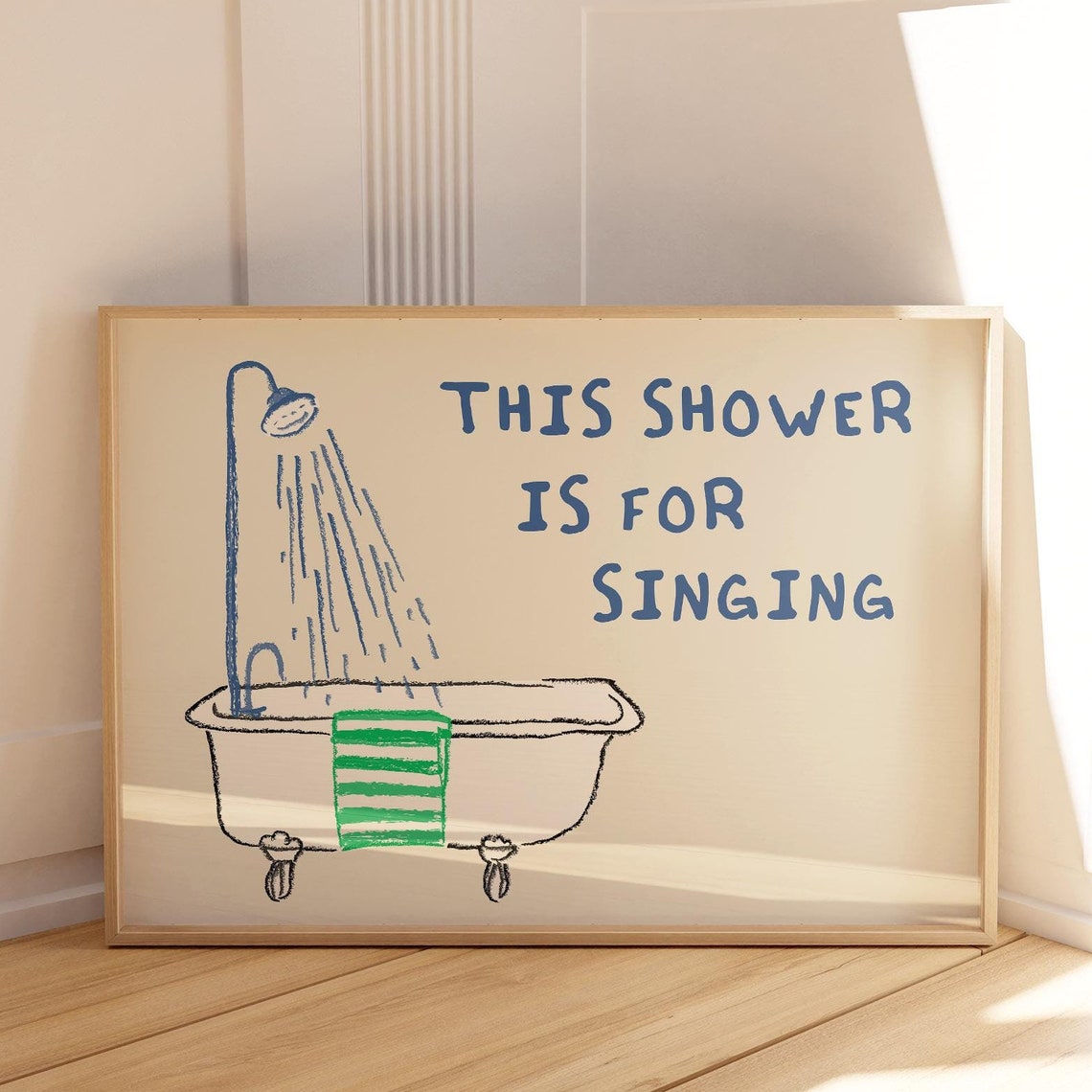 This Shower Is For Singing Funny Bathtub Retro Bathroom Poster