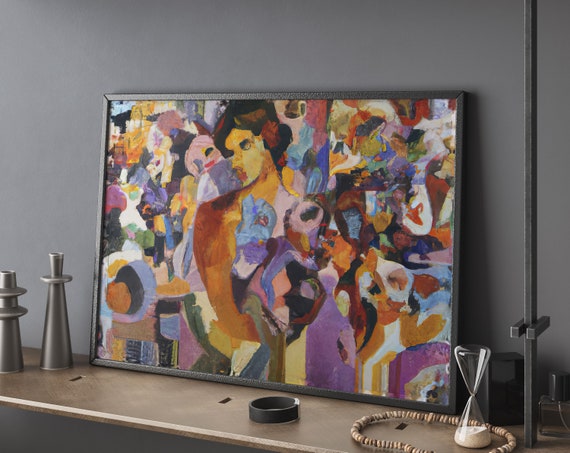 Abstract Oil Painting Print Contemporary Home Decor