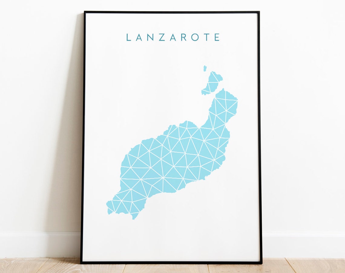 Lanzarote Spain Geometric Island Map Terracotta Triangle Travel Poster - Image 2