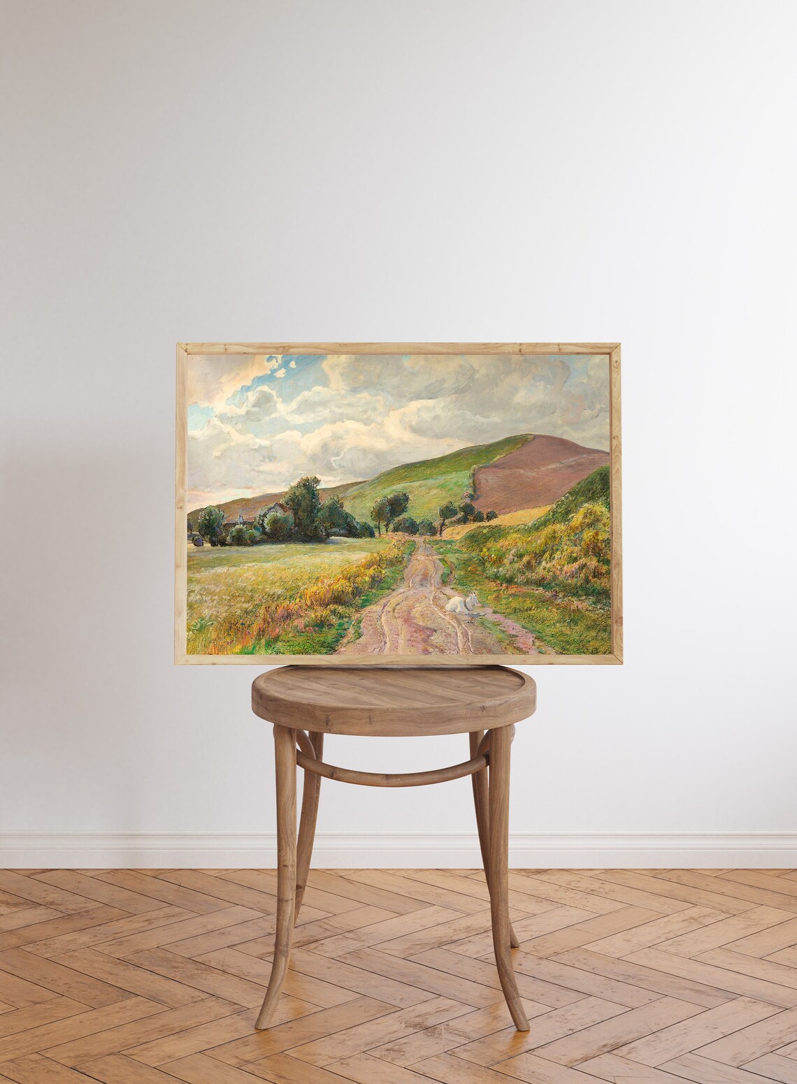 Vintage European Meadow Landscape, Rustic Art Print - Image 6
