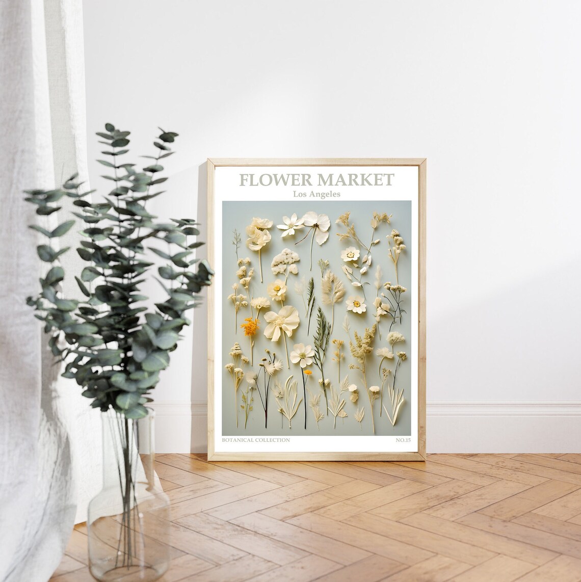 Los Angeles Flower Market Neutral Dried Wildflower Botanical Poster - Image 4