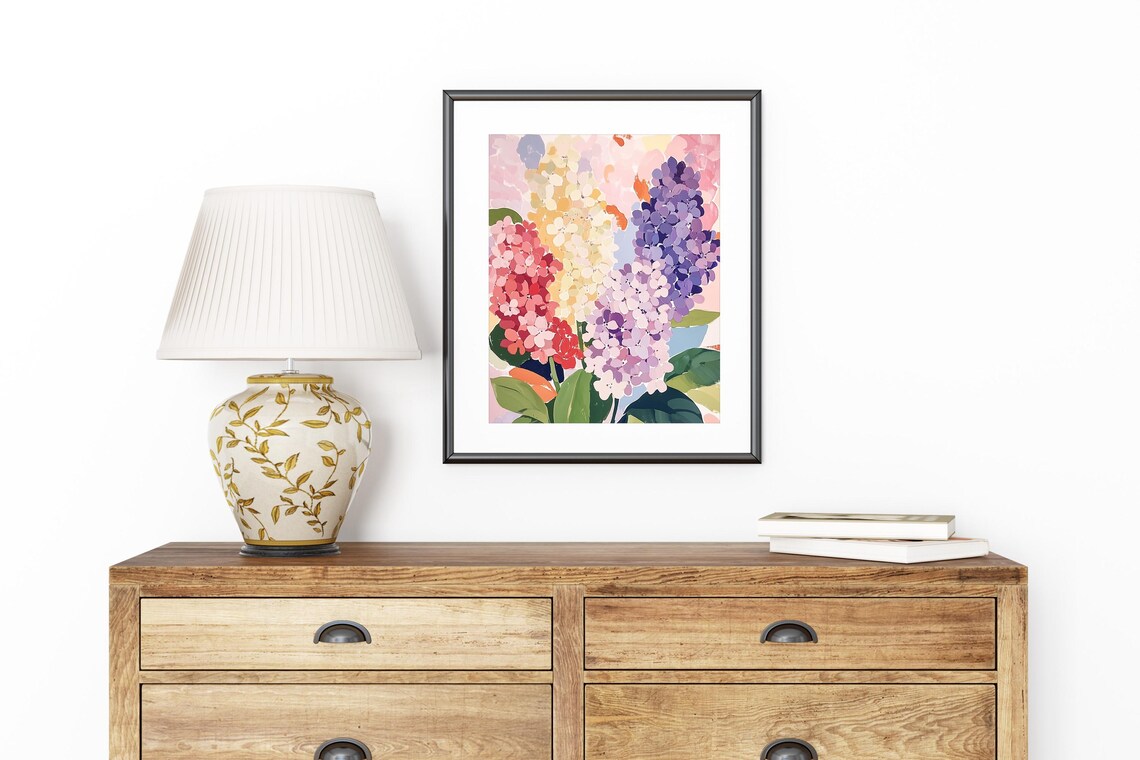 Colorful Flower Girl Bedroom Decor Art Print - Image 8