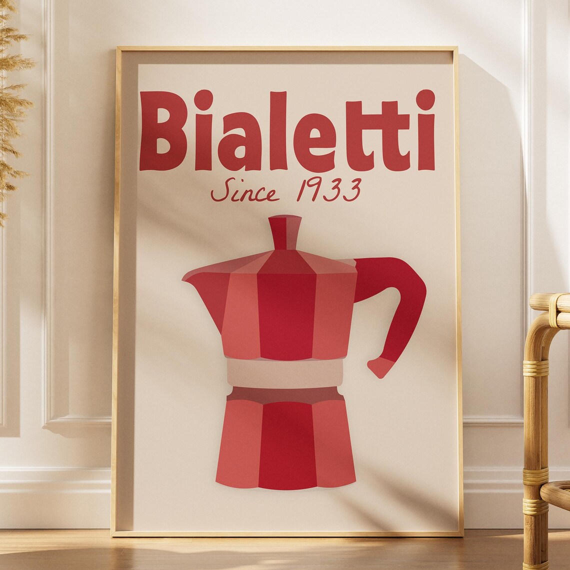 Bialetti Moka Pot Vintage Coffee Art Print, Gift