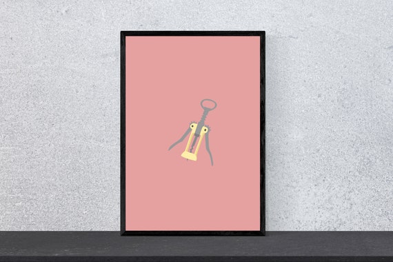 Corkscrew Minimal Modern Pop Art Poster Print